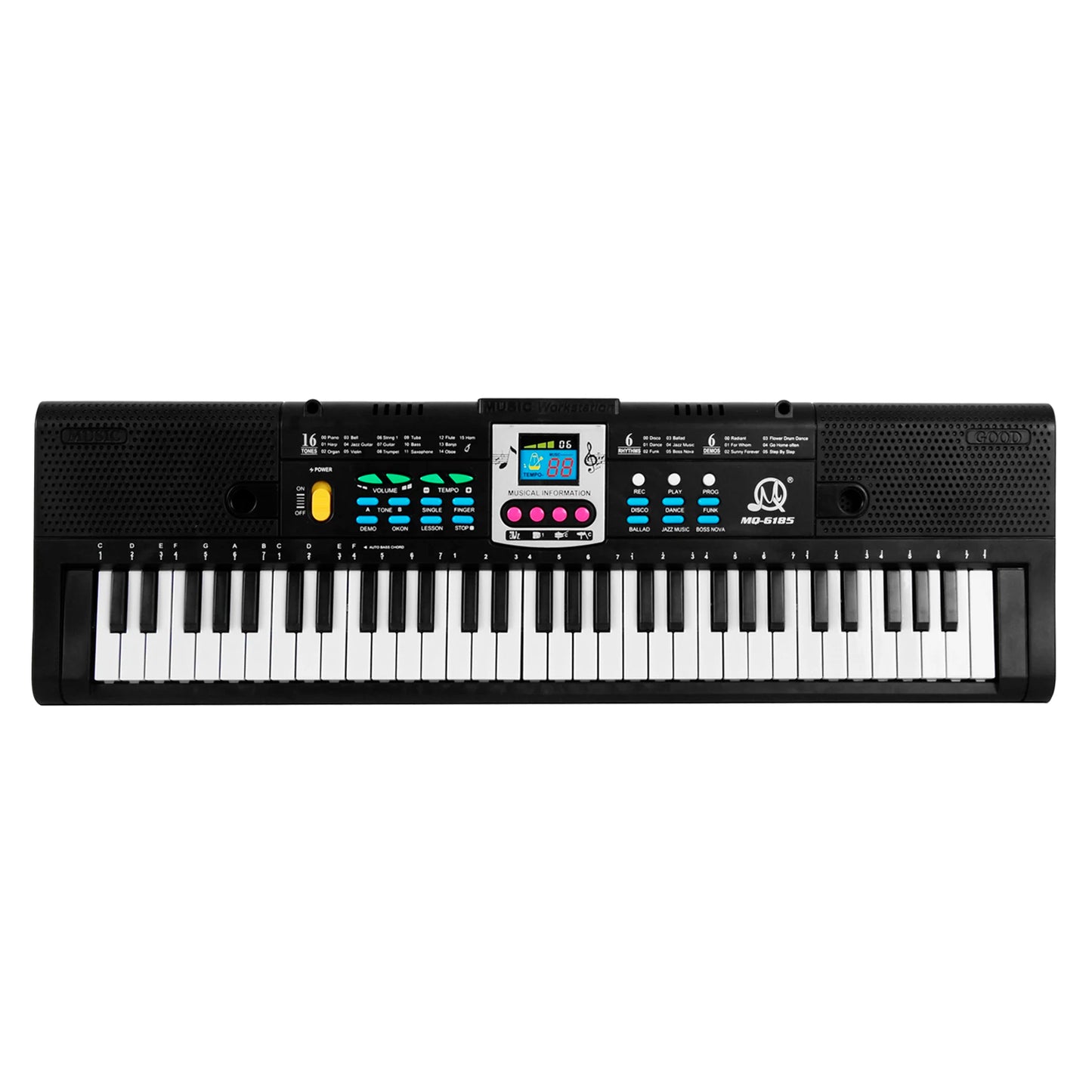 61 Key Electronic Keyboard with Microphone & Digital Screen