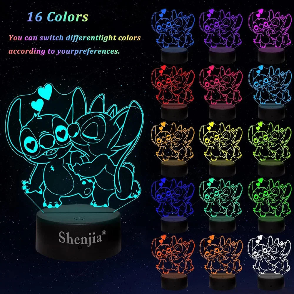 3D Smart Touch Illusion Stitch Night Light (with Remote Control)