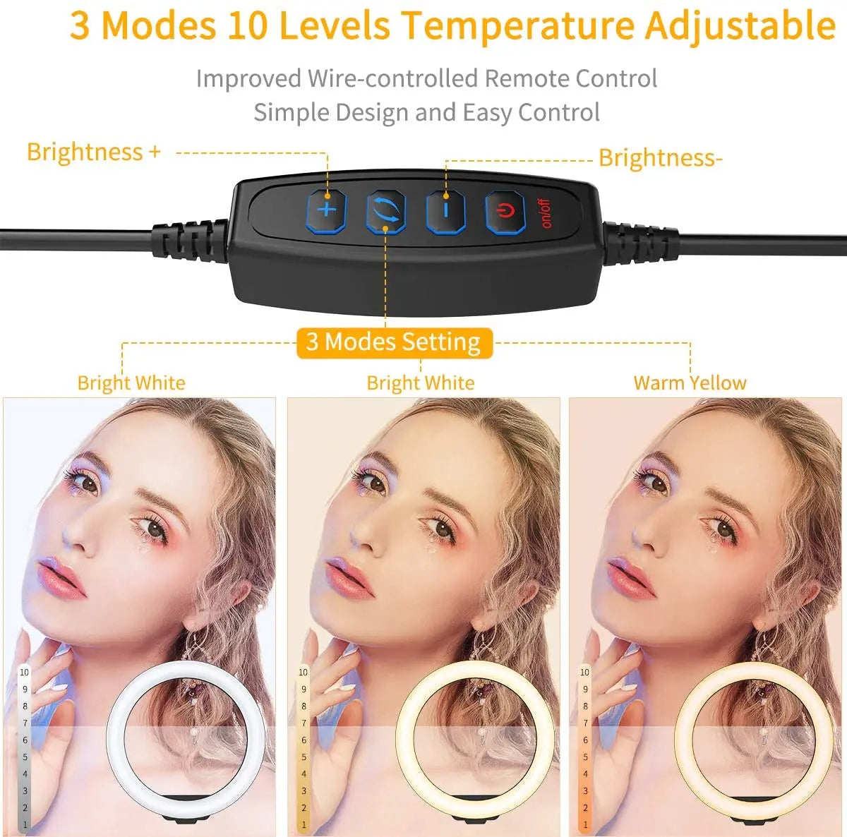 LED Selfie Ring Dimming Light with Remote