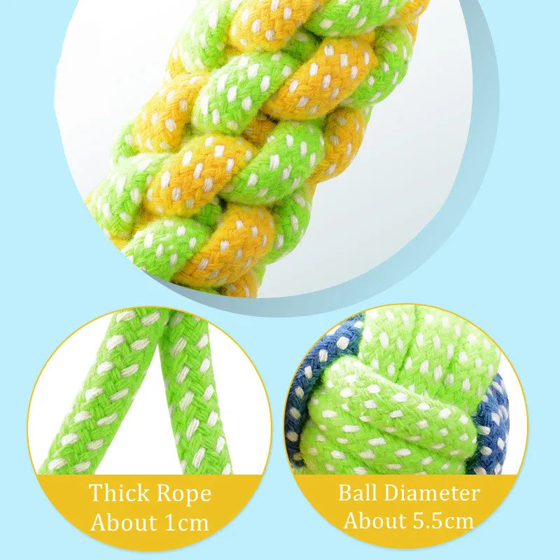 Dog Toys Interactive Cotton Rope Mini Dog & Ball & Chew Toy