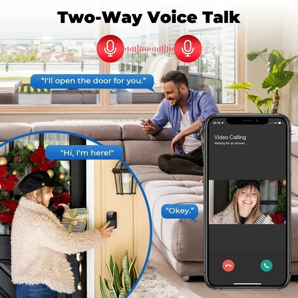 1080P HD Video Doorbell Camera For Smart Home
