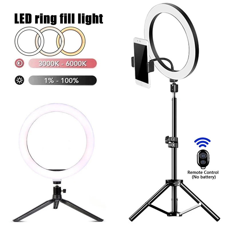 LED Selfie Ring Dimming Light with Remote