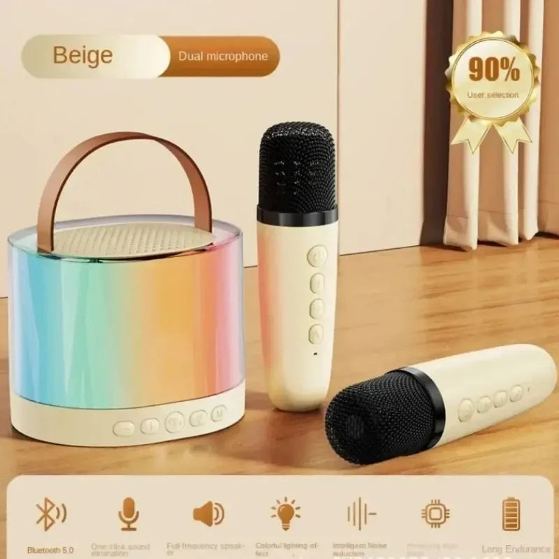 Music Player Karaoke Machine (Wireless Bluetooth Speaker Multifunction w/ 2 Microphone)