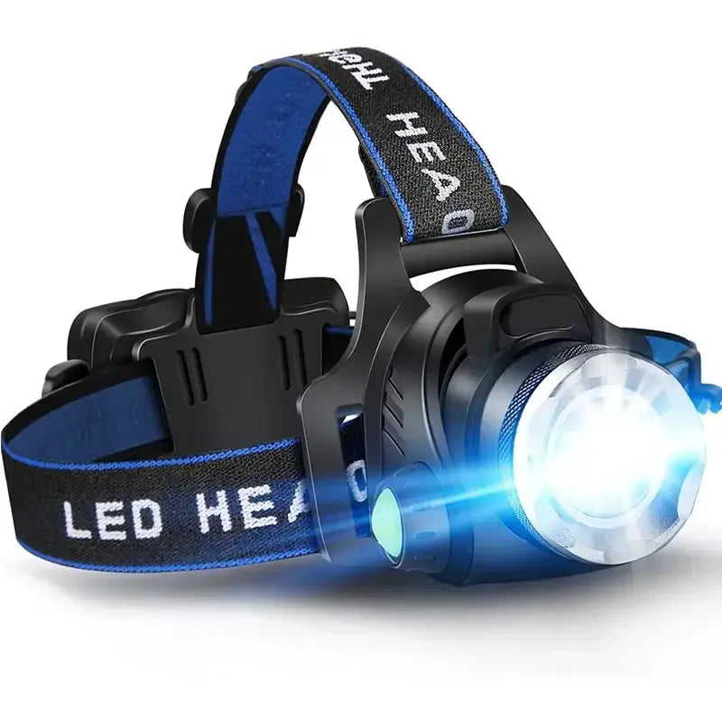 Rechargeable Powerful LED Waterproof Headlamp with Telescopic Zoomable Headlight