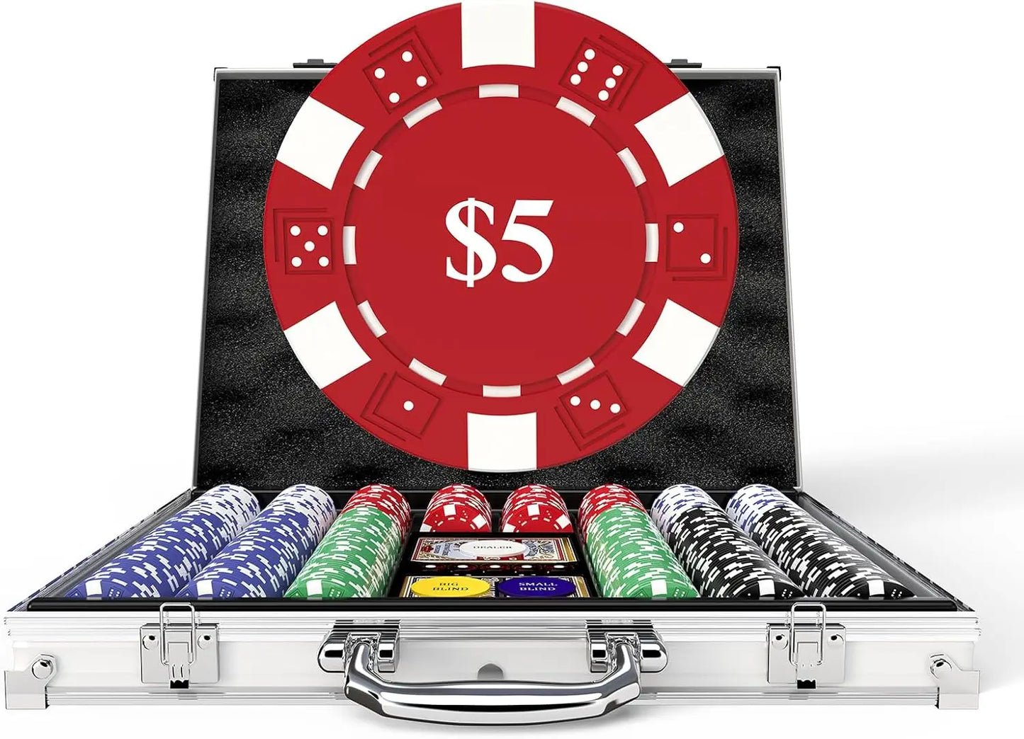 Texas Hold'em Poker Chip Set with Aluminum Case (300 pcs)