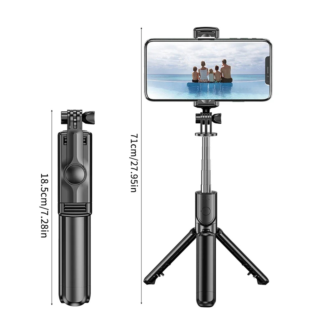 Selfie Stick Bluetooth Selfie Stick Foldable Tripod with Remote Control (Fill Light Shutter)