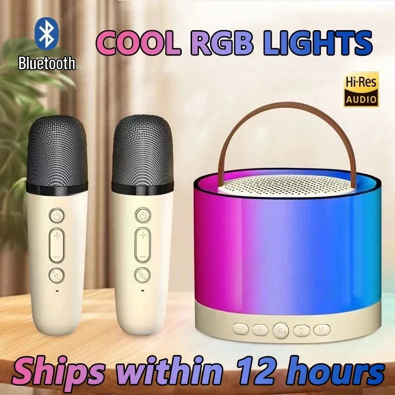 Music Player Karaoke Machine (Wireless Bluetooth Speaker Multifunction w/ 2 Microphone)