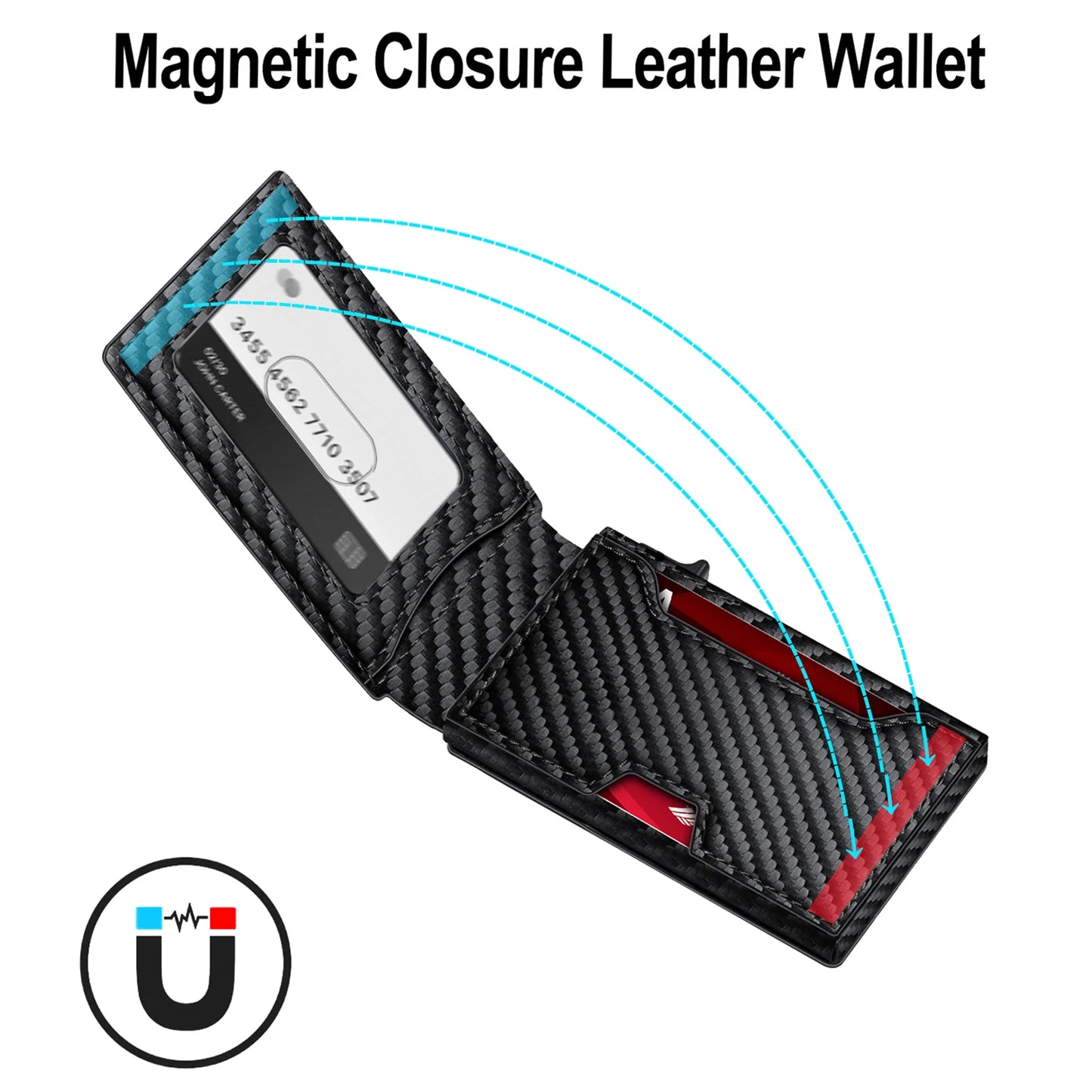 RFID Blocking Slim Minimalist Aluminum Card Holder Wallet with Money Clip/ID Window