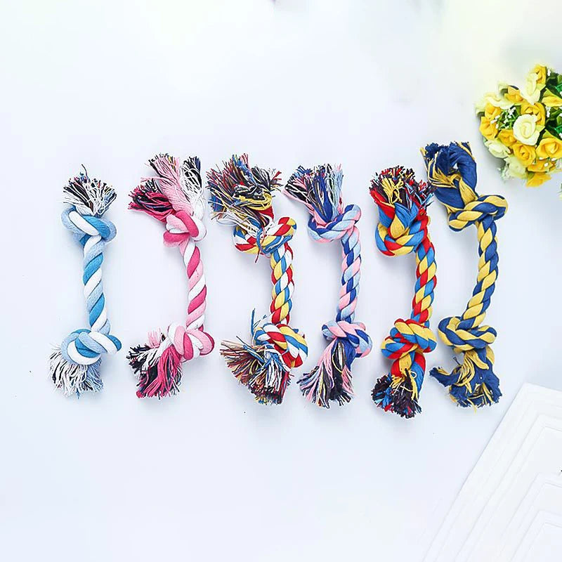 Random Color Double Knot Dog Toy Bite Rope