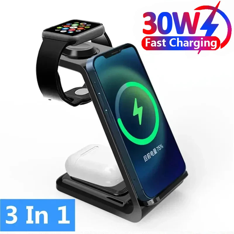 Fast Charging 3 In 1 Wireless Charger Dock Stand