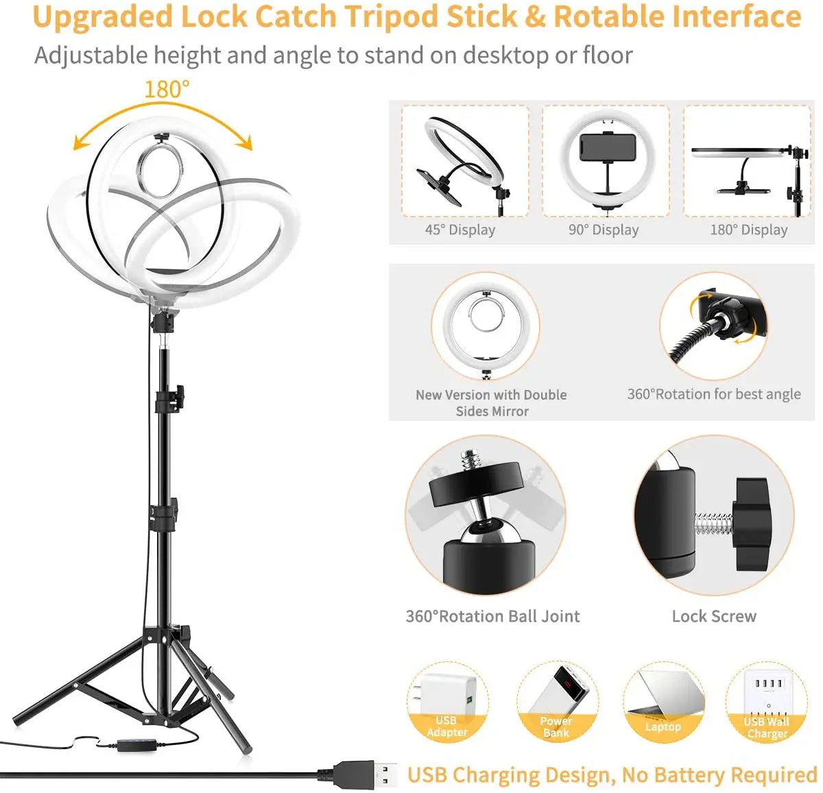 LED Selfie Ring Dimming Light with Remote