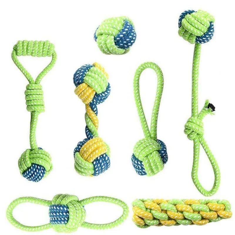 Dog Toys Interactive Cotton Rope Mini Dog & Ball & Chew Toy