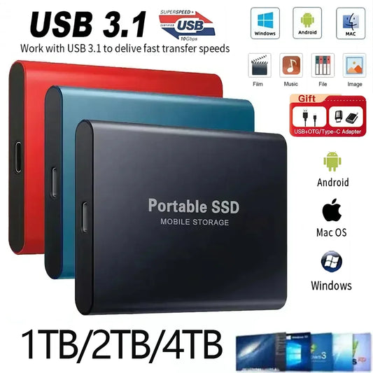 Portable High Speed Solid State External Hard Drive USB Type-C