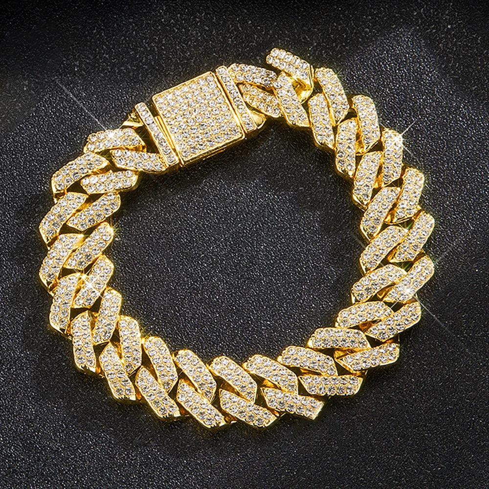 Stainless Steel 15MM Silver Cuban Link Chain Necklace