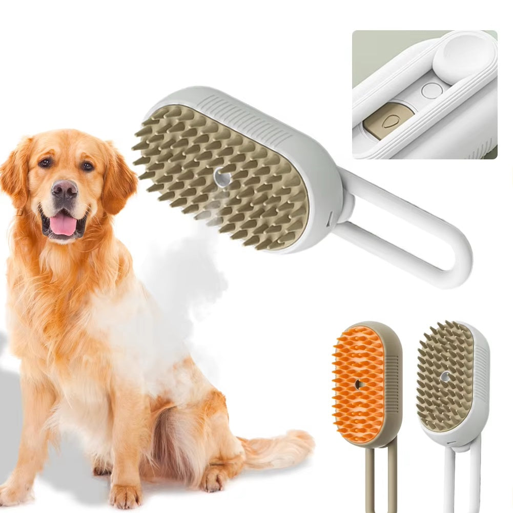 Rechargable Electric Steam Pet Hair Removal Brush