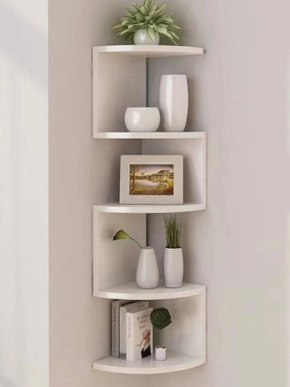 4/5 Layer Wooden Corner Floating Shelf