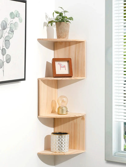 4/5 Layer Wooden Corner Floating Shelf