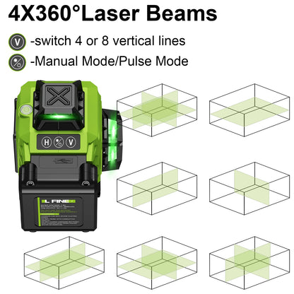 4D 16 Line 360° Self-Leveling Laser Level