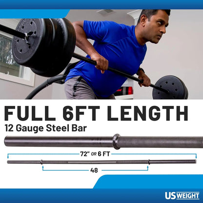 105 lb Duracast Barbell Weight Set with two dumbbells and 6ft bar