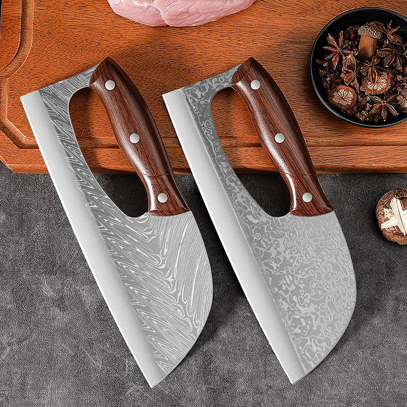 Stainless Steel Multifunctional Kitchen Knife with Wooden Grip