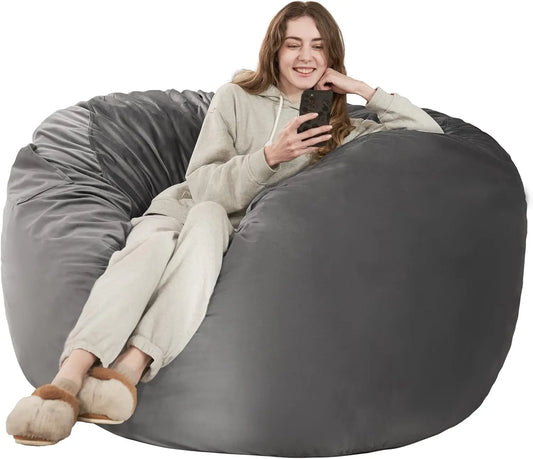 4' Memory Foam Furniture Bean Bag Chair with Microfiber Cover