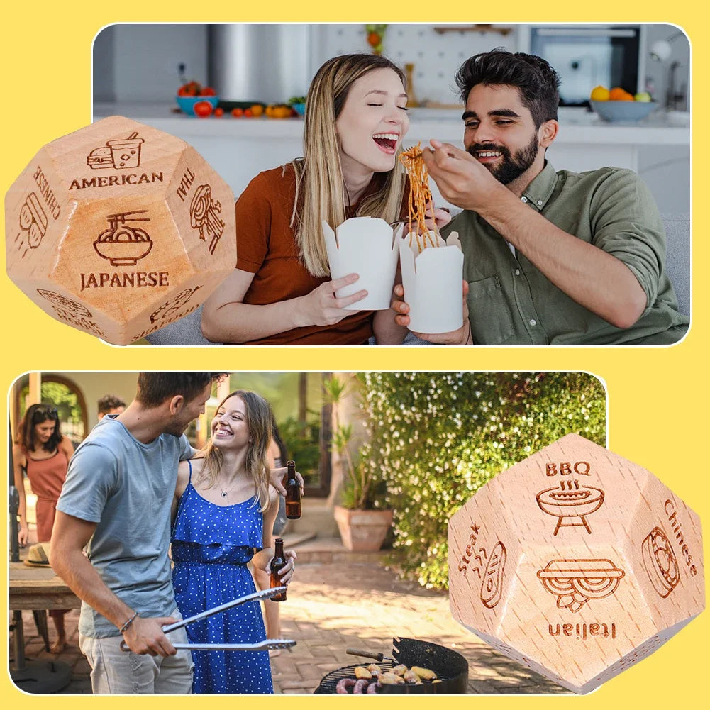 Wood Dice Decision Game Couple Date Night