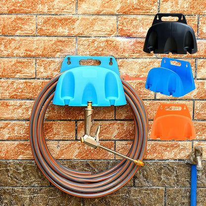 Wall Mounted Garden Irrigation Hose Hanger with Nozzle Holder