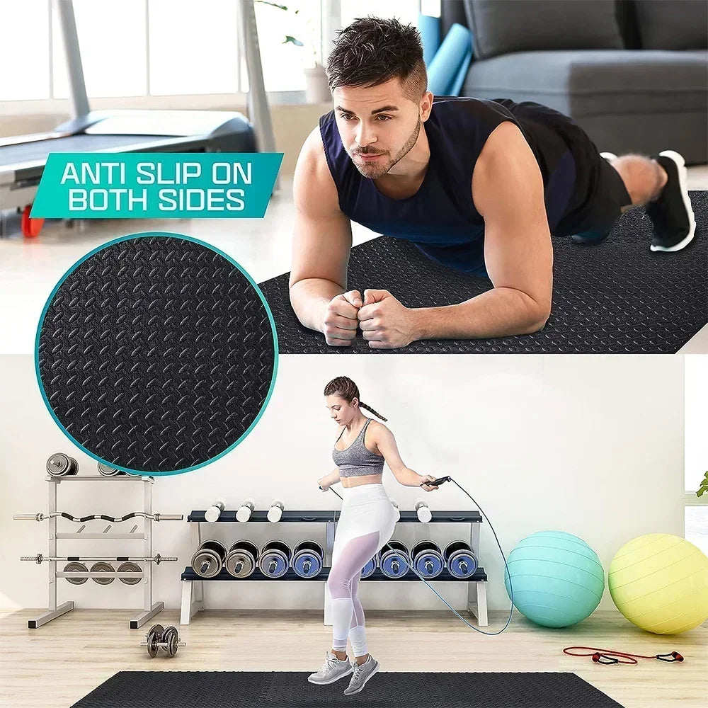 Interlocking Anti-Slip Gym Exercise Floor Foam Mat (12"x12")