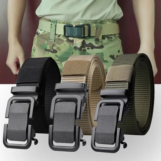 Tactical Outdoor Belt Made of Nylon Material with Zinc Alloy Automatic Buckle