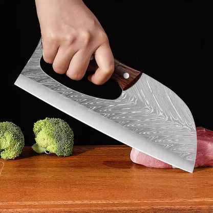 Stainless Steel Multifunctional Kitchen Knife with Wooden Grip