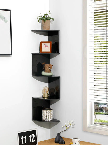 4/5 Layer Wooden Corner Floating Shelf