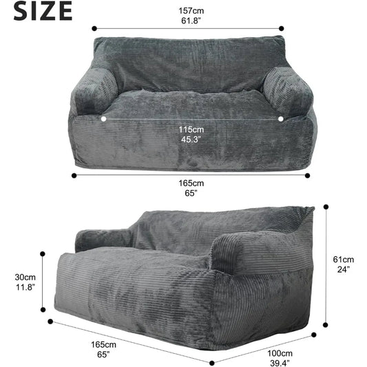 Giant Twin Size Bean Bag (Forest Grey)