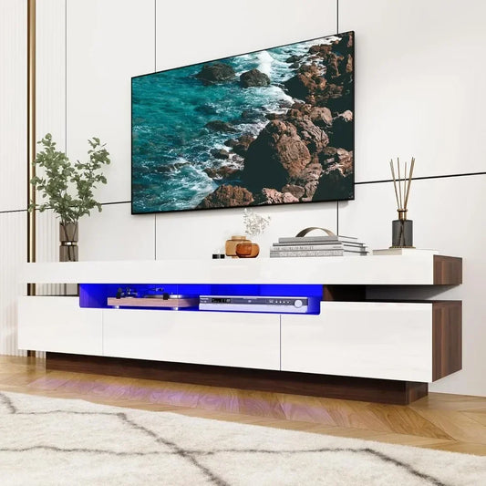 70" Modern LED TV Stand for 75/80 inch TV with Storage Drawers