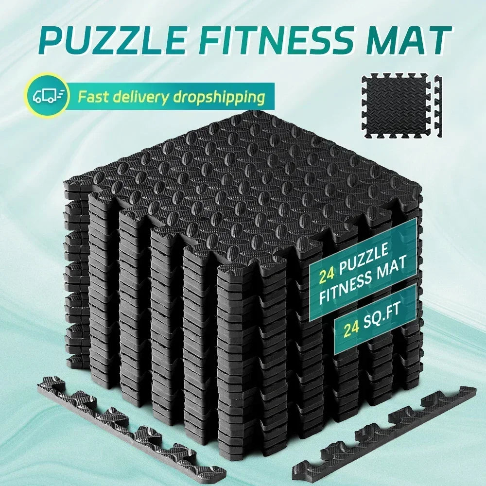 Interlocking Anti-Slip Gym Exercise Floor Foam Mat (12"x12")