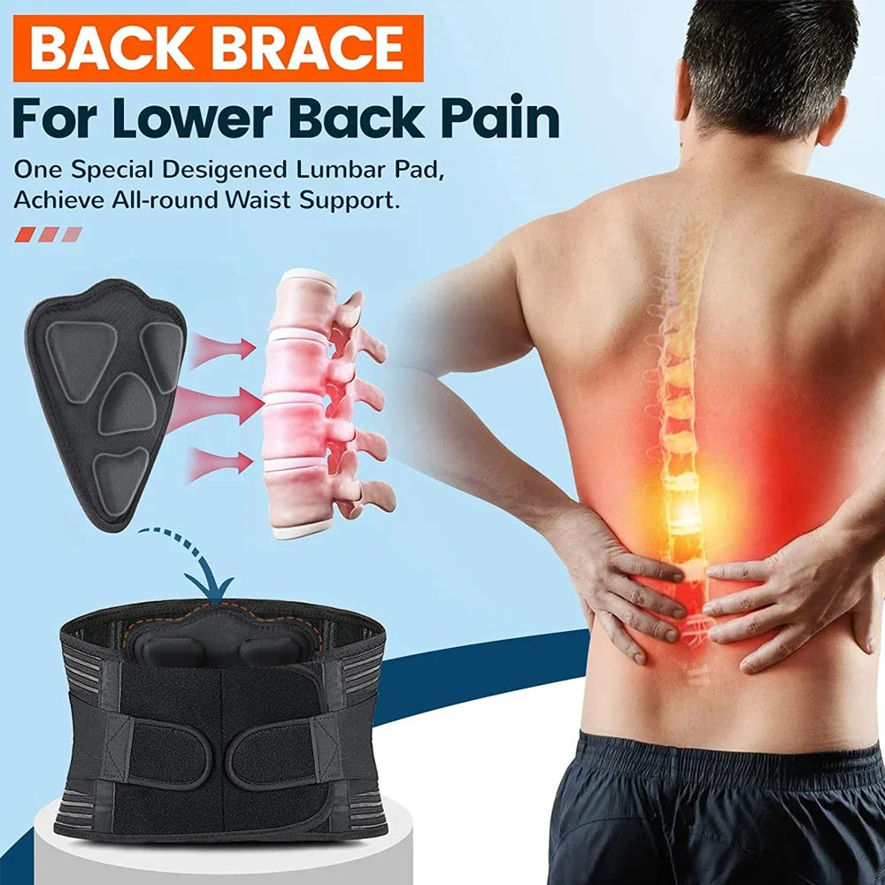 Breathable Back Brace with Lumbar Support for Lower Back Pain