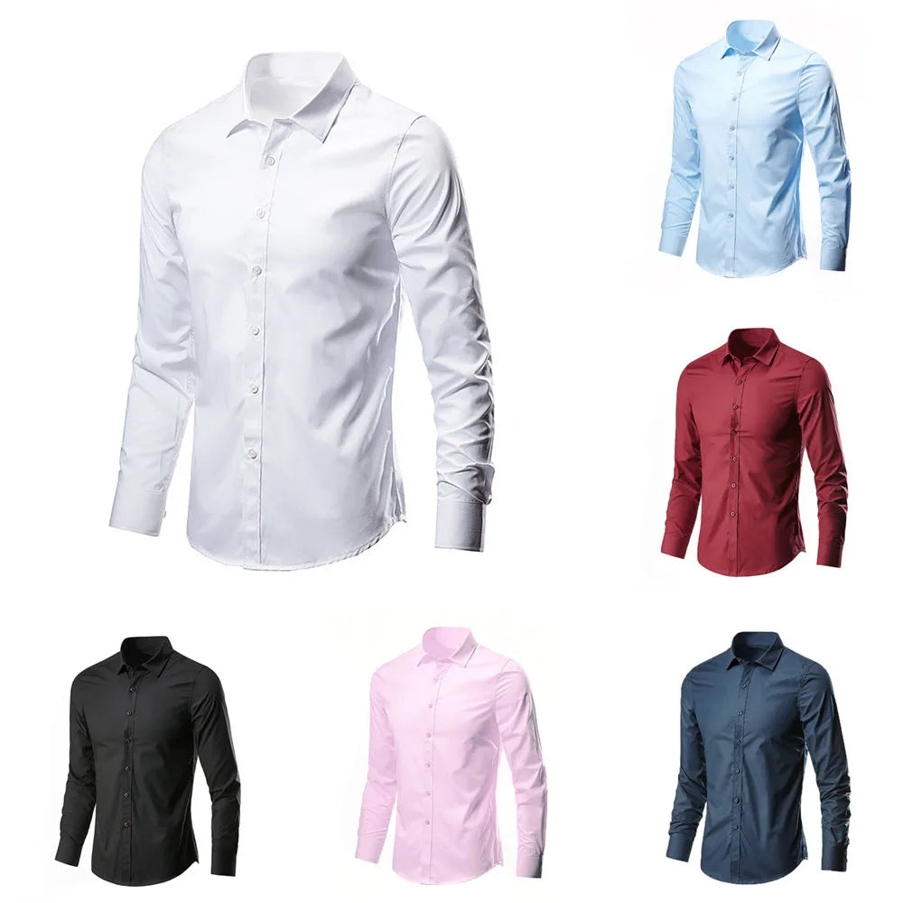 Men's Dress Shirt Long Sleeve (No Pocket)