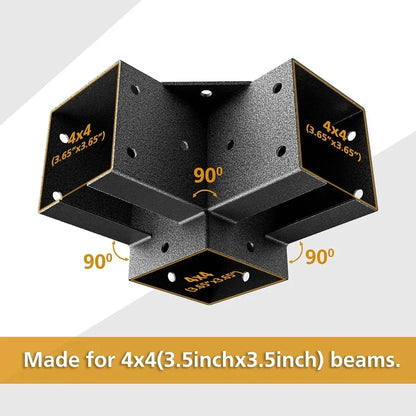 4x4 Carbon Steel Pergola Corner Brackets Kit (4pcs)