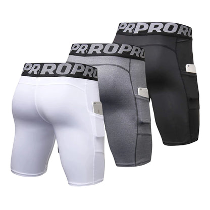 Men's Compression Gym Shorts with Pocket