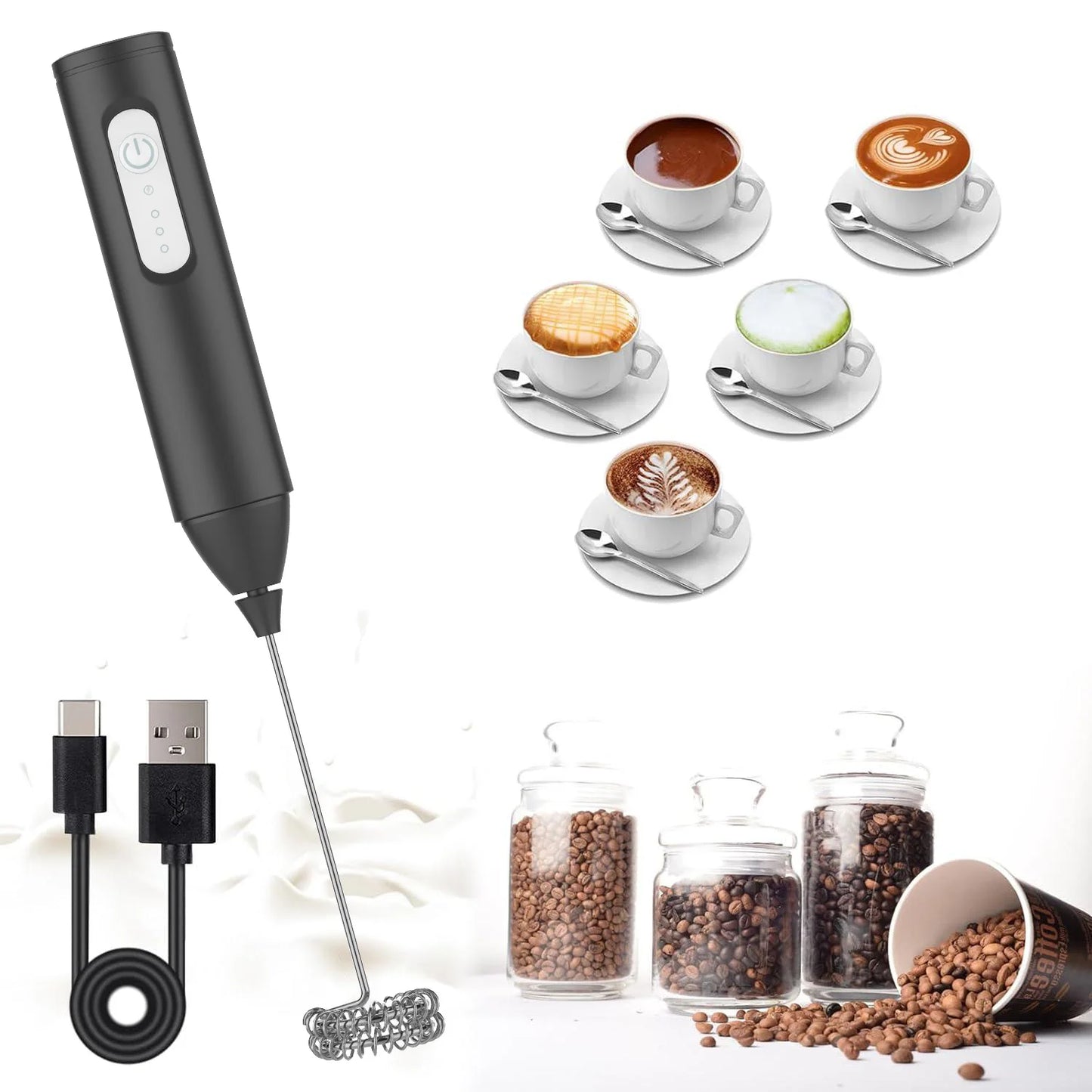 3 Speed Whisk Mixer / Milk Frother USB Rechargeable