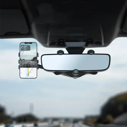 360° Rotation Rearview Mirror Mount Phone Holder