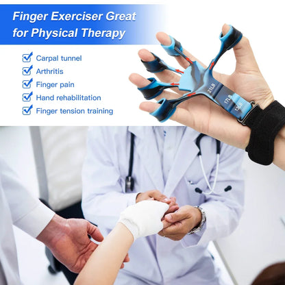 Finger Gripper Exerciser Hand/Forearm Strengthener (6 Resistant Levels)