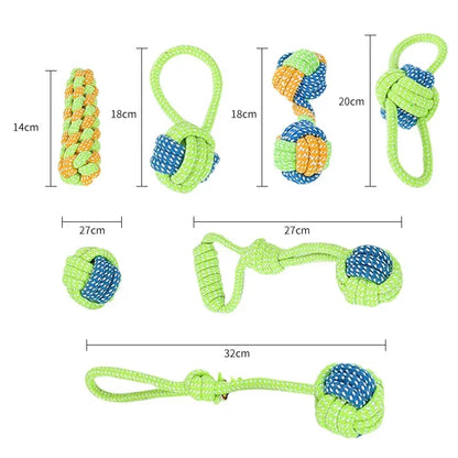 Tooth Cleaning Interactive Cotton Rope & Ball for Pets