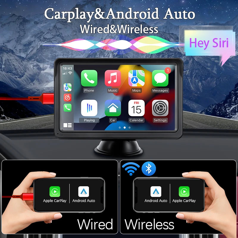 7" Portable Touch Screen Car Multimedia Video Player