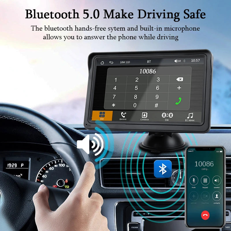 7" Portable Touch Screen Car Multimedia Video Player