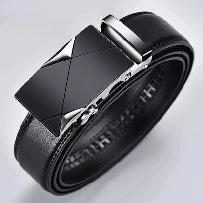 Men's Luxury Fashion Business Auto Click High-Quality Soft Leather Belt (6 Buckle Styles)