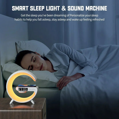 Fast Charging Wireless LED Smart Night Light with Bluetooth Speaker