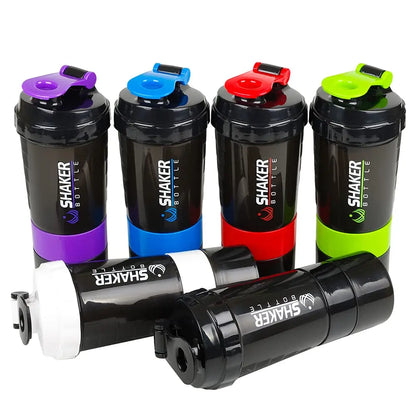 3 Layer Leak Proof Protein Shaker Bottle