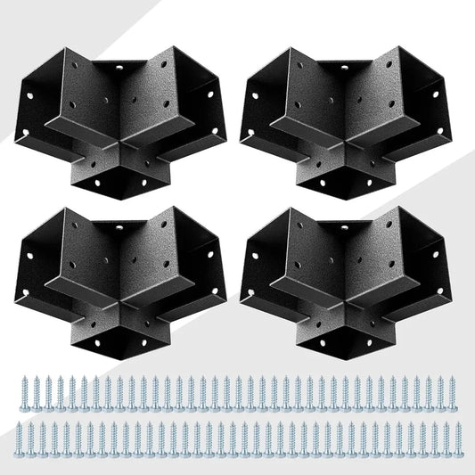 4x4 Carbon Steel Pergola Corner Brackets Kit (4pcs)