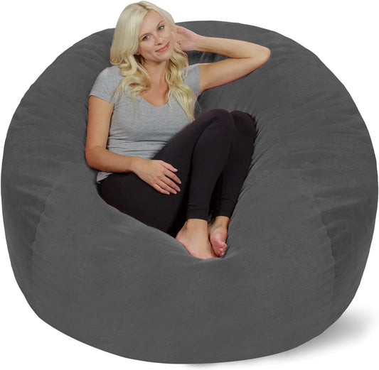 5' Memory Foam Furniture Bean Bag Chair with Microfiber Cover