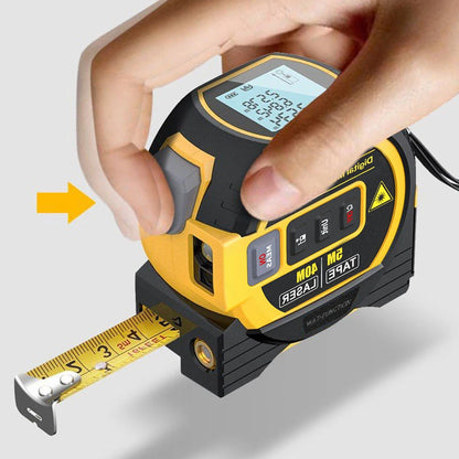 60m Distance Laser Measurement Rangefinder, 5m Tape Measure with LCD Display